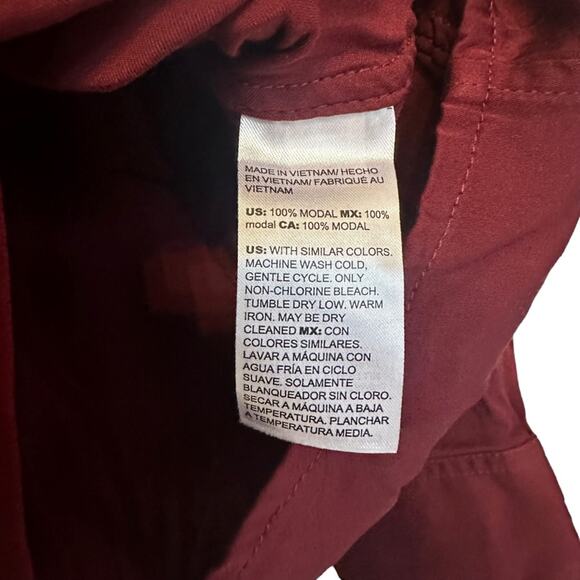 Chico's Burgundy Button-Front Long Sleeve Top - Size Medium - Picture 5 of 6